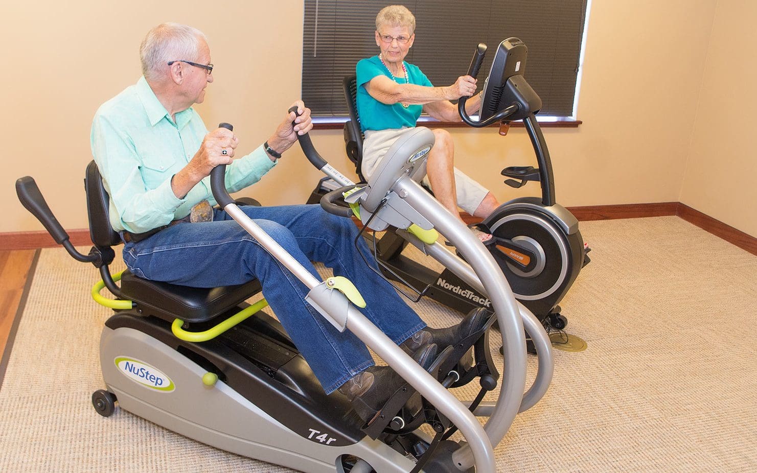 Exercise equipment at the Village at Skyline Pines
