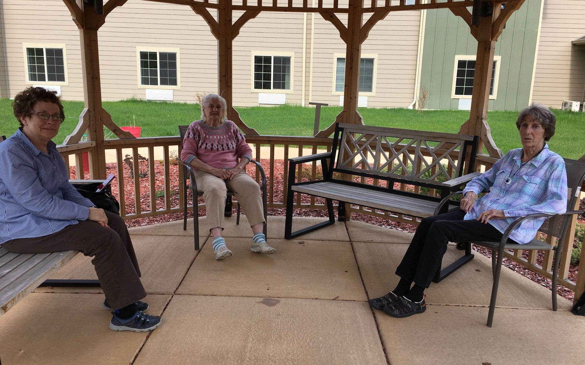 Residents enjoying the gazebo